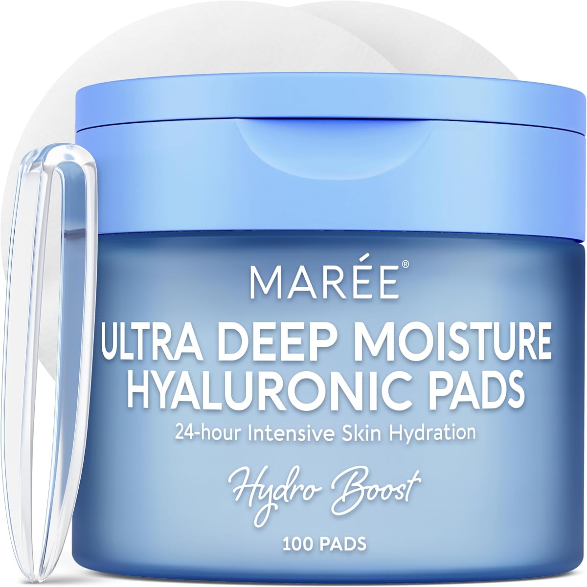 MAREE Hyaluronic Acid Toner Pads - Hydrating Face Wipes for Women Cleansing - Zero Pore Toning Brightening Exfoliating Face Pads - Pore Reducer Facial Peels - Acne Treatment Device