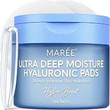 MAREE Hyaluronic Acid Toner Pads - Hydrating Face Wipes for Women Cleansing - Zero Pore Toning Brightening Exfoliating Face Pads - Pore Reducer Facial Peels - Acne Treatment Device