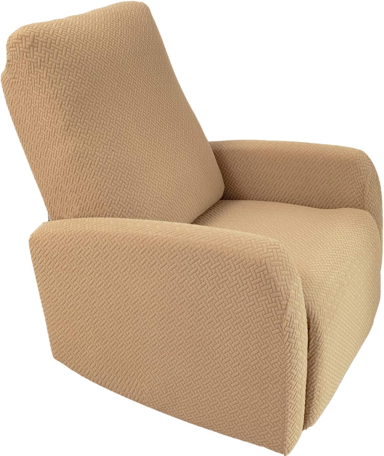 4 Pieces Stretch Recliner Chair Cover Polyester and Spandex Upgrade Pattern Couch Covers Dog Cat Pet Slipcovers Furniture Protectors，Machine Washable (Recliner, Taupe)