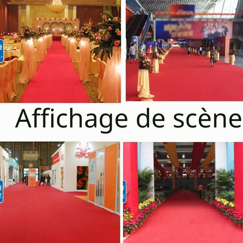 Nisorpa Tapis de couloir rouge - 1 x 10 m - 5,5 mm d'épaisseur - Antidérapant - Pour couloir, événement, mariage, fête, escalier