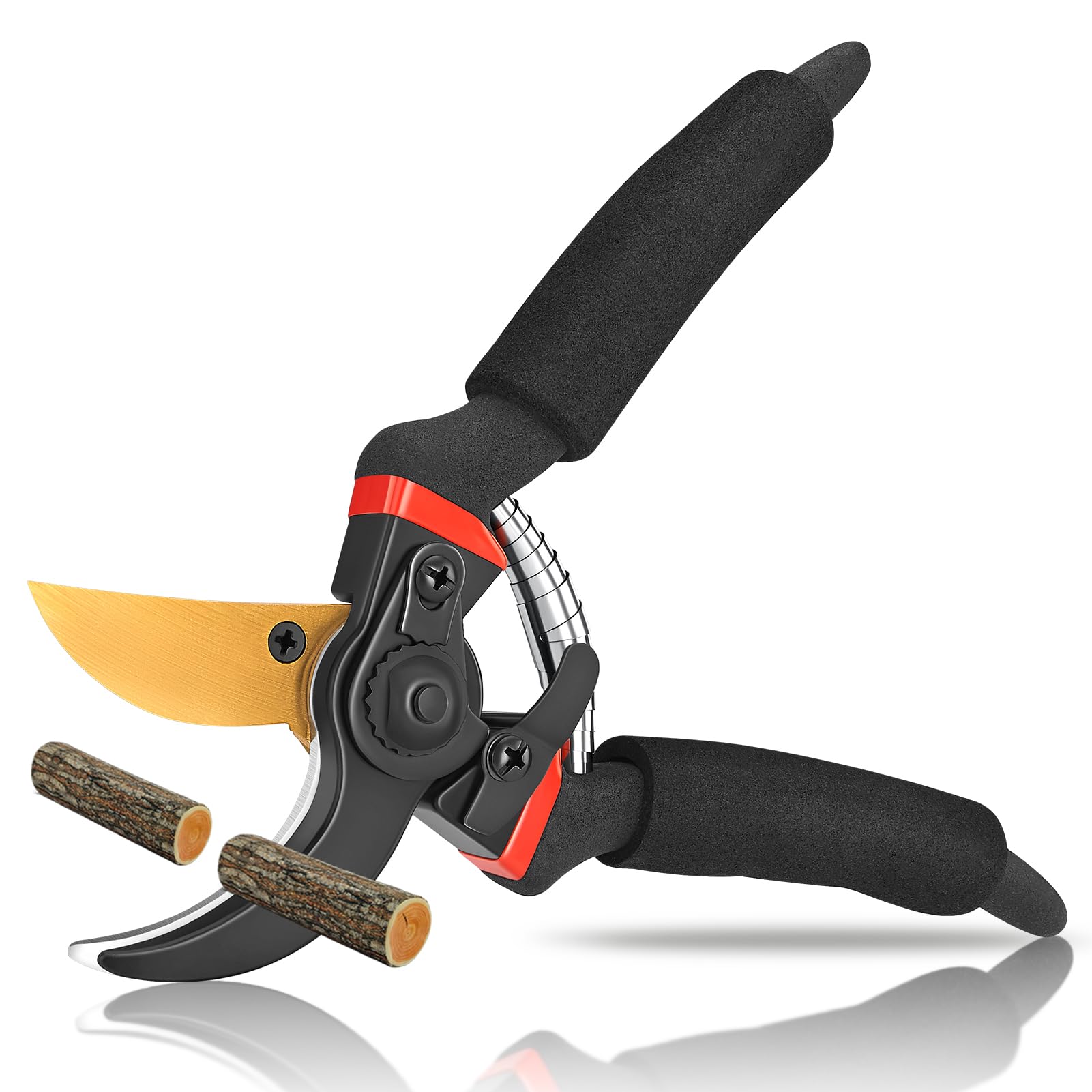 NEUTYPECHIC Forbici Potatura Professionali Lama da 55 mm, Cesoie Giardinaggio Acciaio Inossidabile, Forbice Potatura con Molla a Risparmio di Forza, Cesoia da Potatura per Frutteti, Giardini, Parch