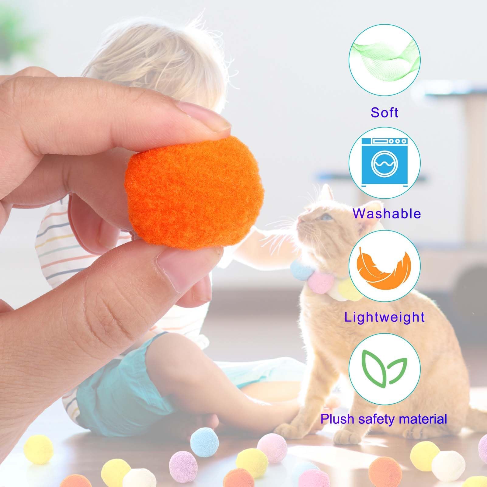 1 Piece Cat Ball Gun with 20pcs Soft Pom Balls,Toy Ball Launcher,Cat ball Toy Launcher,Plush Balls Shooting Gun for Cats,Pet Chasing Training Toys,for Indoor Pet Cats Exercise Training Chasing. 3