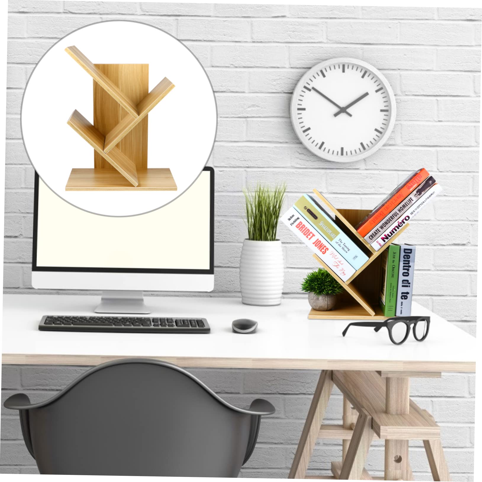 1stück Lagiges Desktop Bücherregal Aus Kreativer Organizer Für Schulbücher Magazine Und Mehr Für Büro Schlafzimmer Und Studenten Stabil Und Einfach Zu Montieren