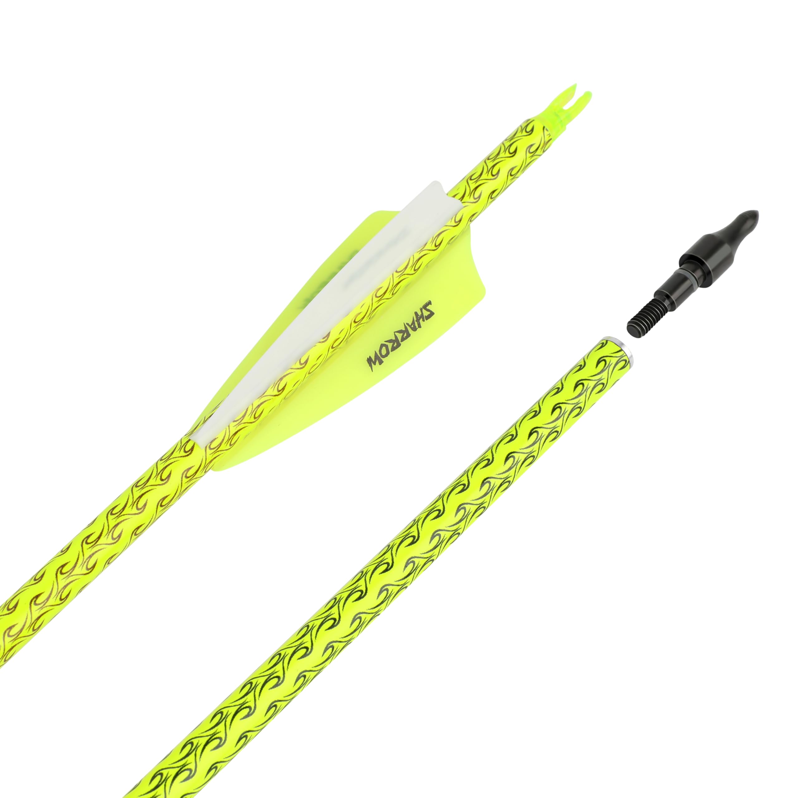 wolfman 30 Zoll Carbonpfeile für Bogenschießen Farbig Spine 500 Pfeile Carbon Zielpfeile Jagdpfeile mit 4 Zoll Federn Pfeile für Recurvebogen Compoundbogen