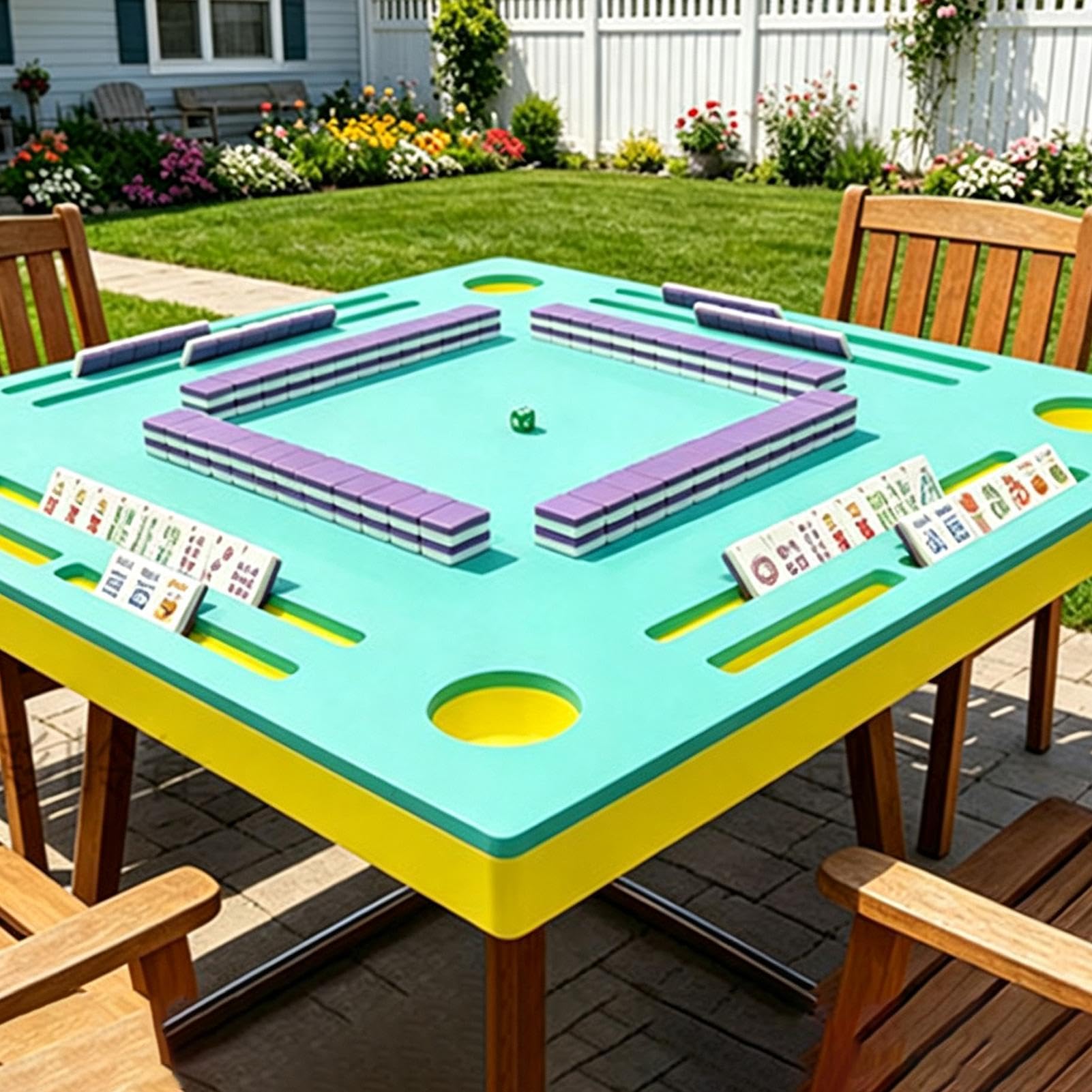 Zestaw Mahjong Basenowy Pływające interaktywne karty do gry | Amerykański Zestaw Mahjong Do Przyjęć Domowych, Spotkań, Plaży, Wakacji, Podróży, Ogrodu Oraz Na Świeżym