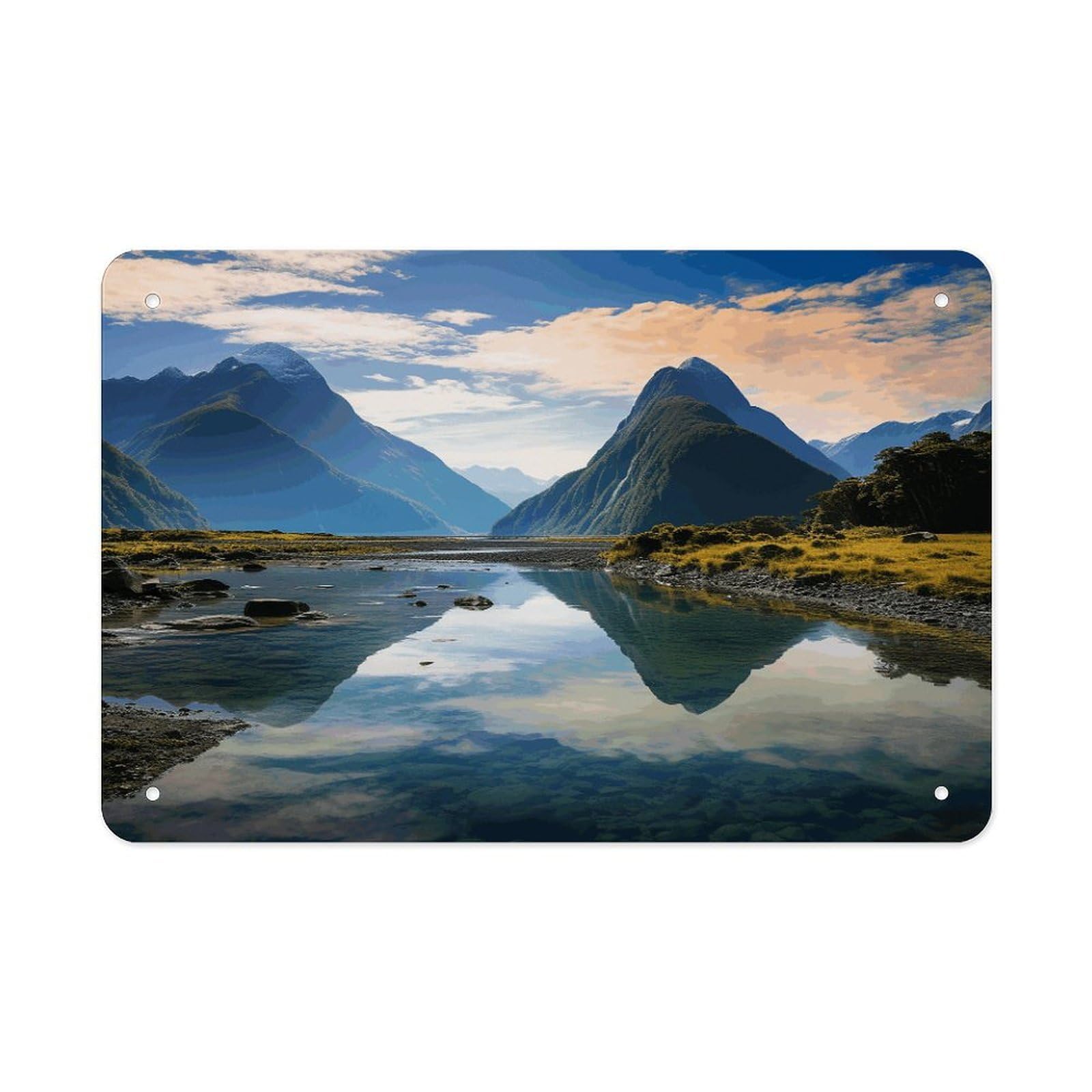Fodpand Style Fiordland National Park Wall Art Metal Signs Tin Sign