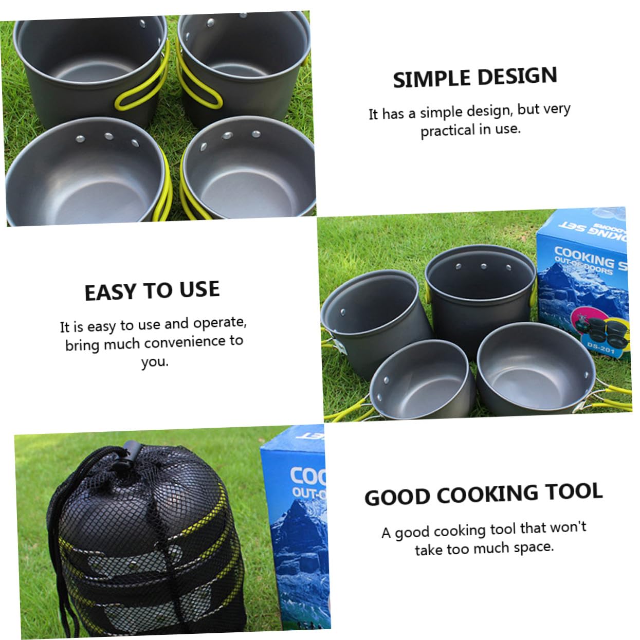 Cabilock Camping-kochgeschirr Aluminiumlegierung Tragbare Outdoor-kochutensilien Kochset mit Pfannenset für Wandern und Klettern