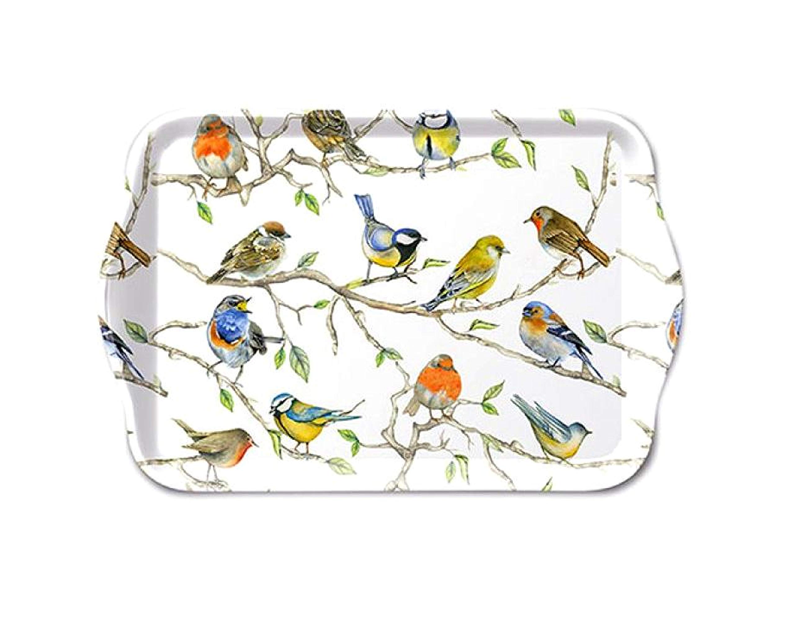 Ambiente Red Melamine Tray, Birds Meeting, 13 X 21 Cm, Decoration, Classic Style, Bird Themed, Rectangular, 0.1 Kg