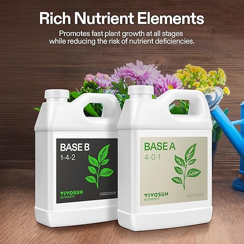 Miniatura 7 de VIVOSUN DWC Sistema de cultivo hidropónico y paquete de base de nutrientes A y B, fertilizante líquido que soporta etapas vegetativas y de floración
