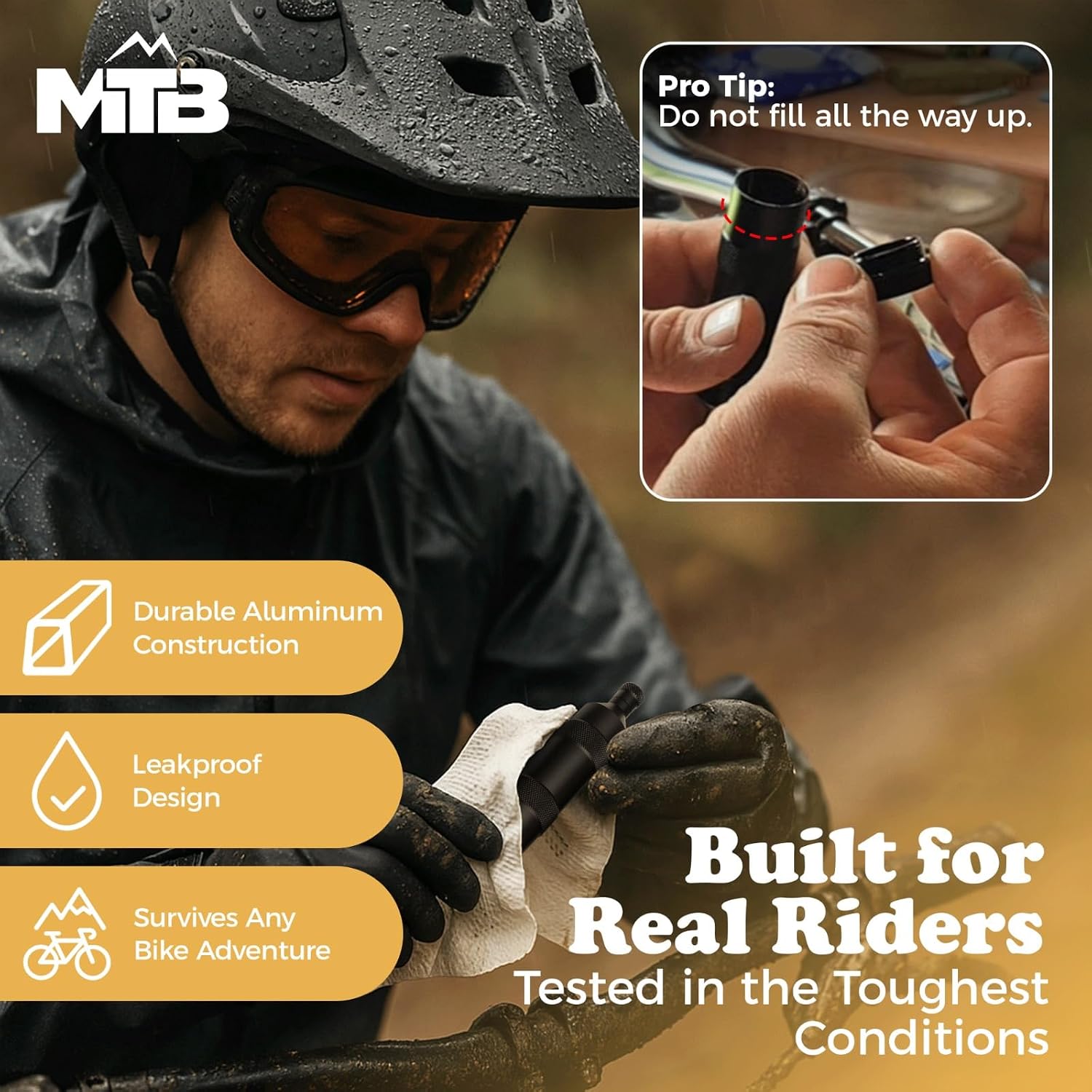 Mountain Trail Buddy's Brake Buddy Hydraulic Brake Bleed Kit | Portable Bleed resevoire, Universal Bleed Kit. Shimano Sram Tektro - Leak Proof Bike Bleeding Kit with Tools & Adapters (Black)