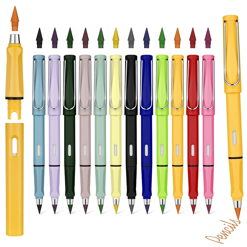 10 Sets Inkless Everlasting, Infinity Magic Pencil With Eraser, Tree