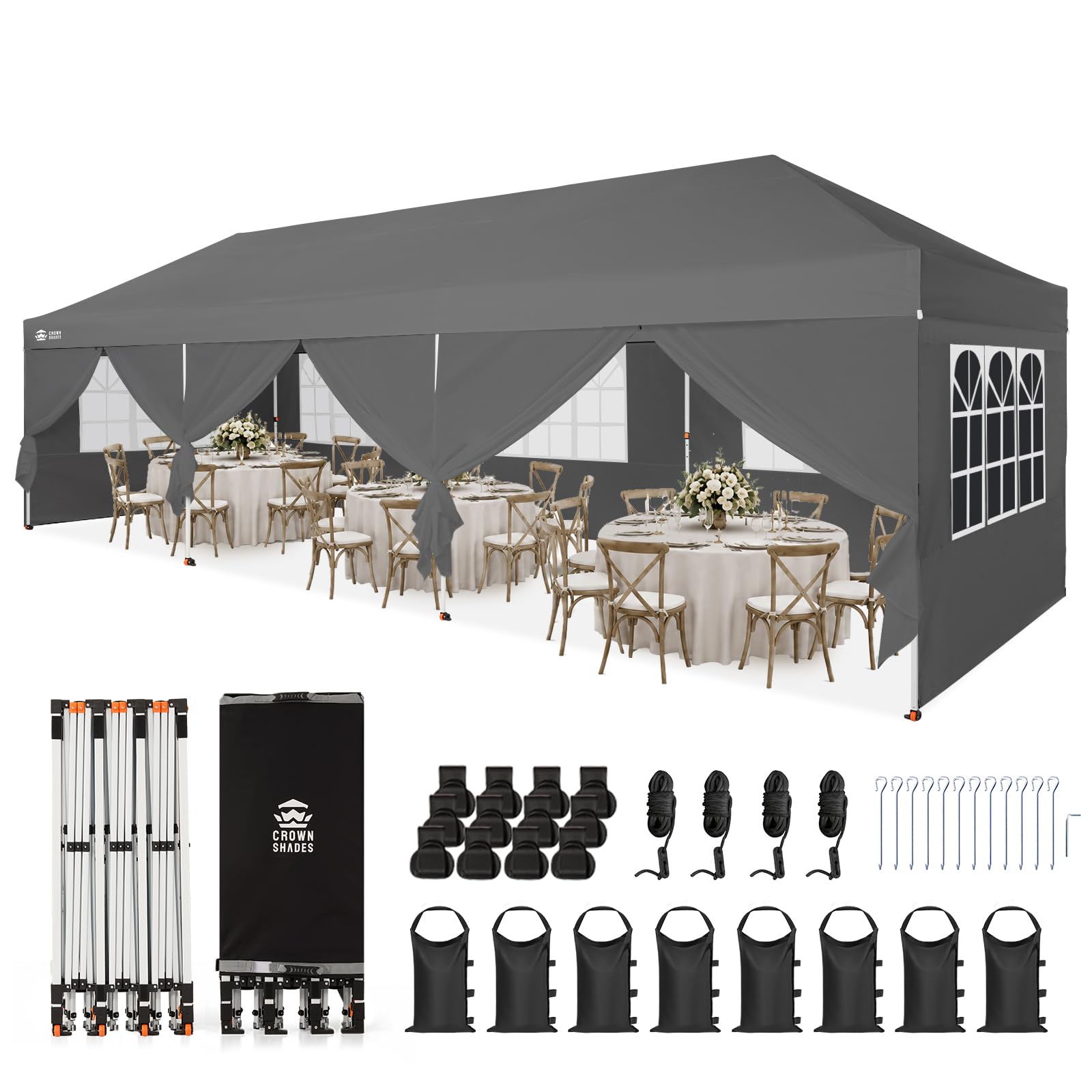 CROWN SHADES 10X30 Pop Up Canopy Tent