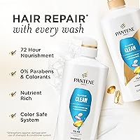 Vista 2 de Pantene Juego de champú y acondicionador, Classic Clean - Nutrientes Pro-V para cabello seco y teñido, cabello de aspecto saludable cada lavado