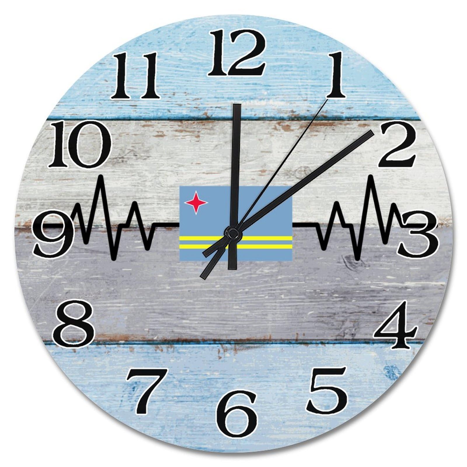 Horloge murale silencieuse Aruba décorative pour cuisine et chambre
