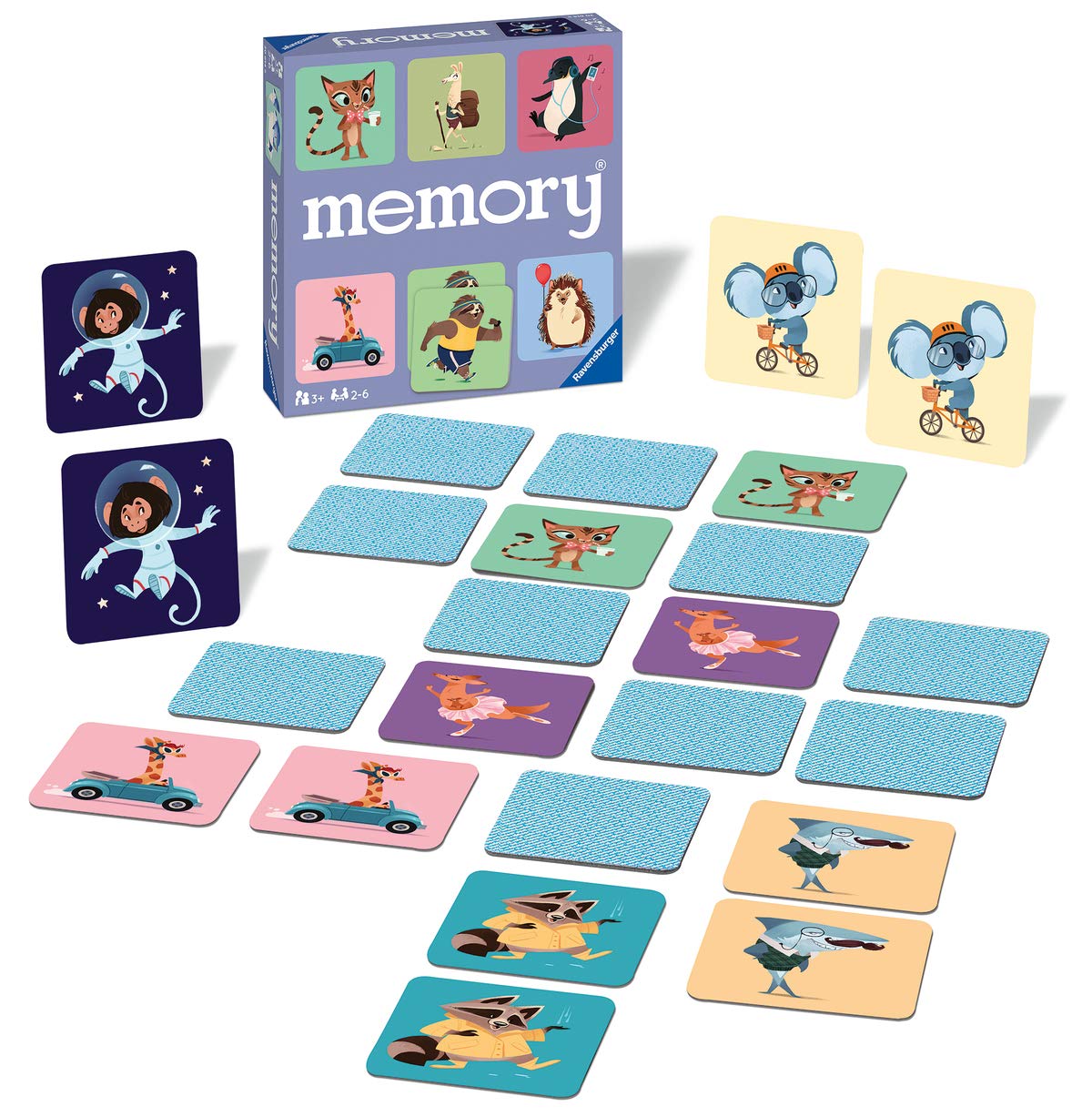 Ravensburger Happy Animals Memory Matching Picture Snap Pairs Game for Kids Age 3 Years Up