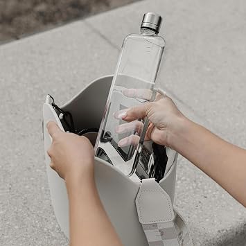 memobottle Slim - 15oz (450ml) - Sleek, Slim & Flat Water Bottle for Bags, Laptops & Books | BPA Free Tritan | Modern, Minimalist | Ideal for Gym & Daily Use