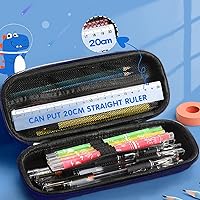 Vista 3 de Estuche para lápices de astronauta 3D para niños y niños, caja impermeable con compartimentos para bolígrafos (azul oscuro)