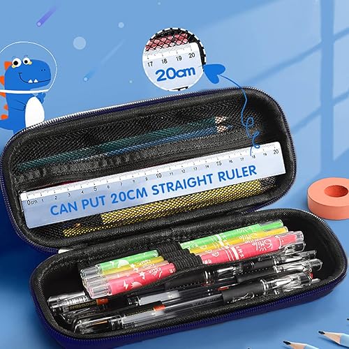 Miniatura 3 de Estuche para lápices de astronauta 3D para niños y niños, caja impermeable con compartimentos para bolígrafos (azul oscuro)