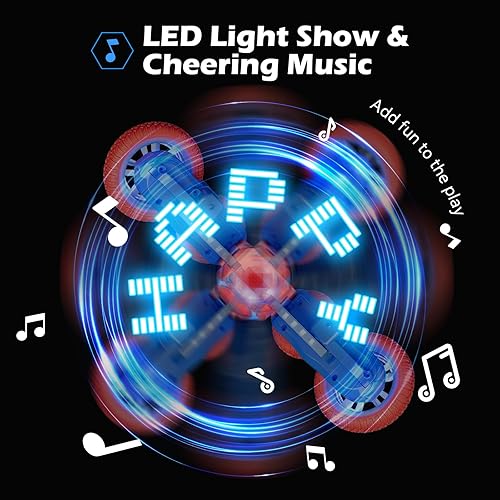 Miniatura 6 de Auto de control remoto, Sunt RC Cars para niños y niñas 4-6 7-12 RTR 4WD con rotación 360, doble cara, luces LED, música, 2.4 GHz 4, 2 baterías