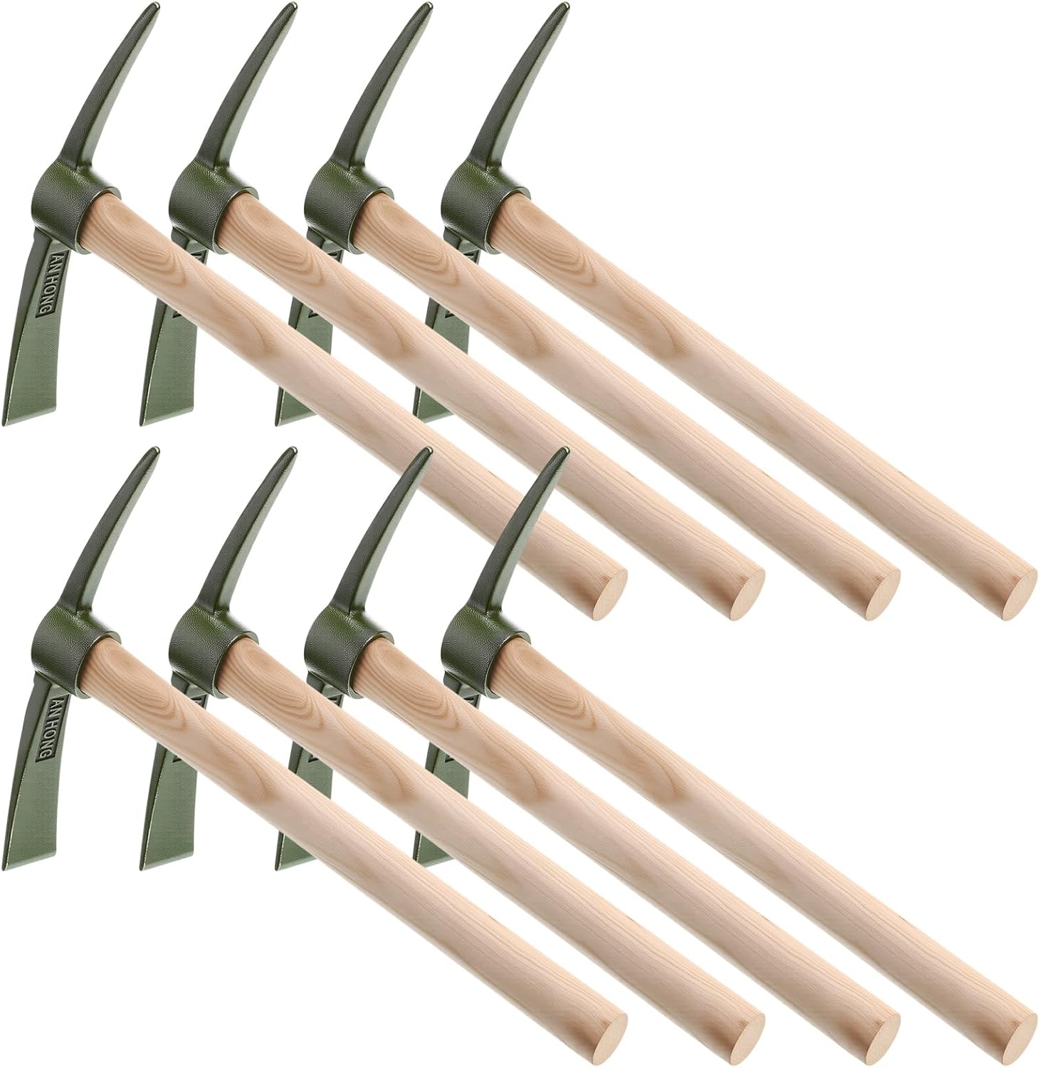 Lothee 8 Pcs Pick Mattock Hoe 14 Inch Heavy Duty Forged Garden Pick Axe with Non-Slip Handle Weeding Mattock Hoe Agriculture Hand Tools for Weeding Cultivating Camping or Prospecting