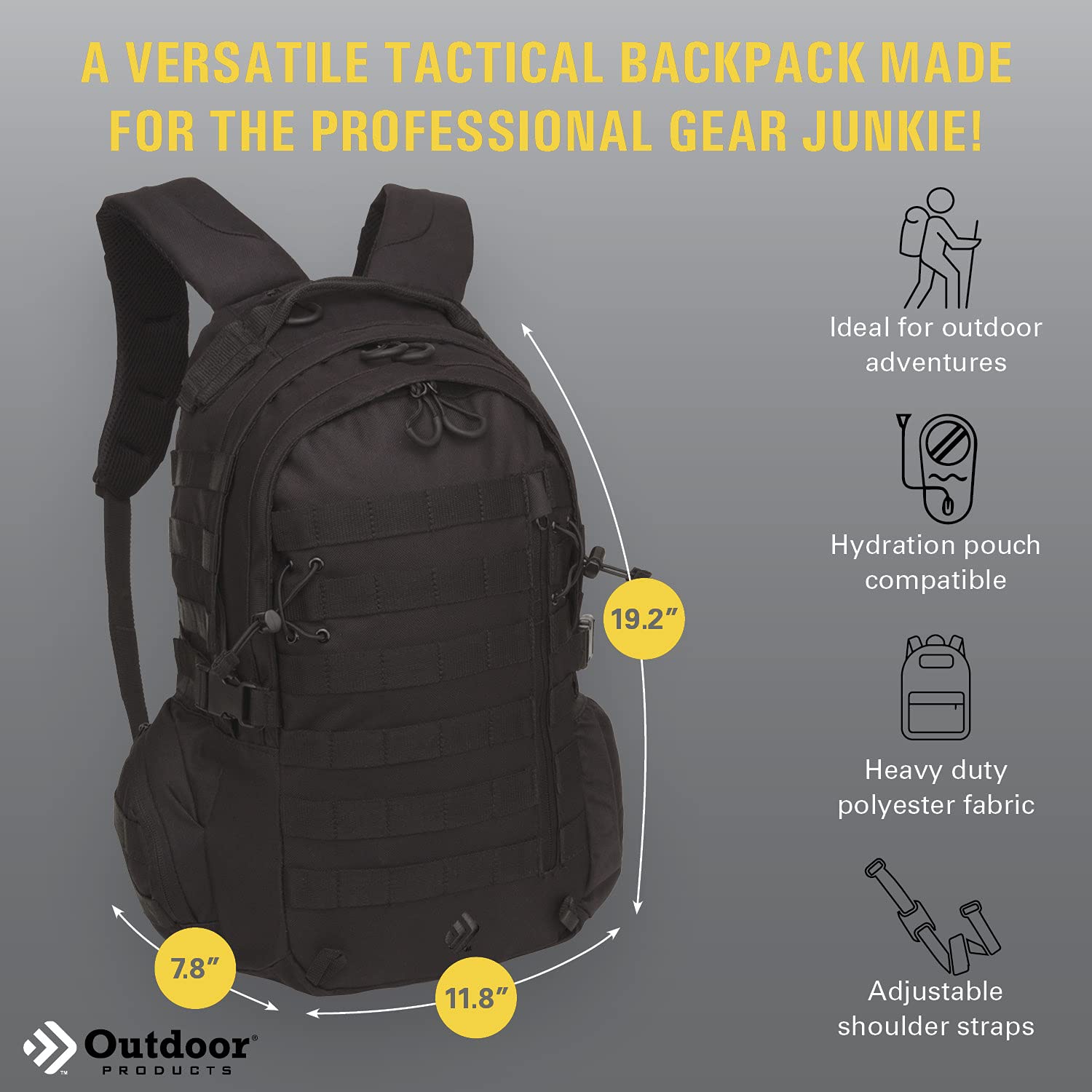 Amazon.com: Outdoor Products Kennebec Day Pack (Black) : Sports