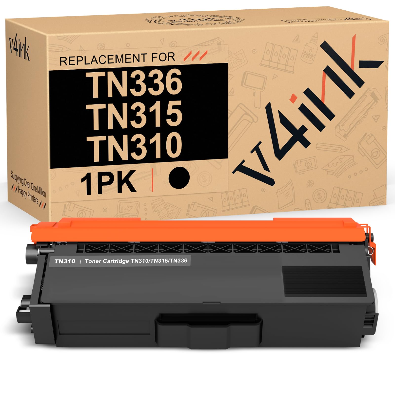 v4ink Compatible TN336 TN315 TN310 TN331 Toner Replacement for Brother TN310 TN315 TN331 TN336 Black Toner for Brother HL-L8350CDW HL-4150CDN