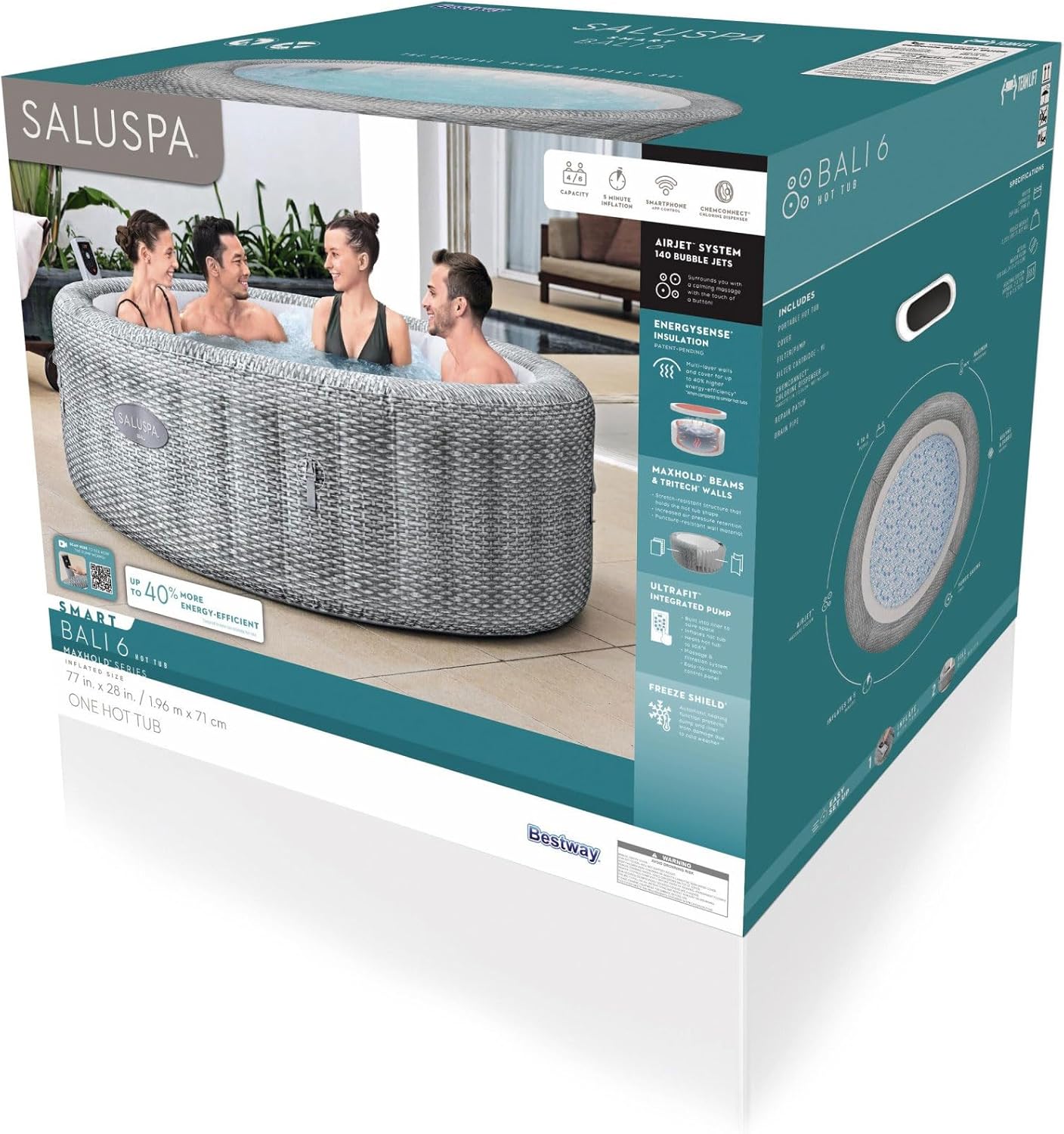 Key features: Freeze Shield, Control Panel, ChemConnect, AirJet Spa, MaxHold Internal Beams.