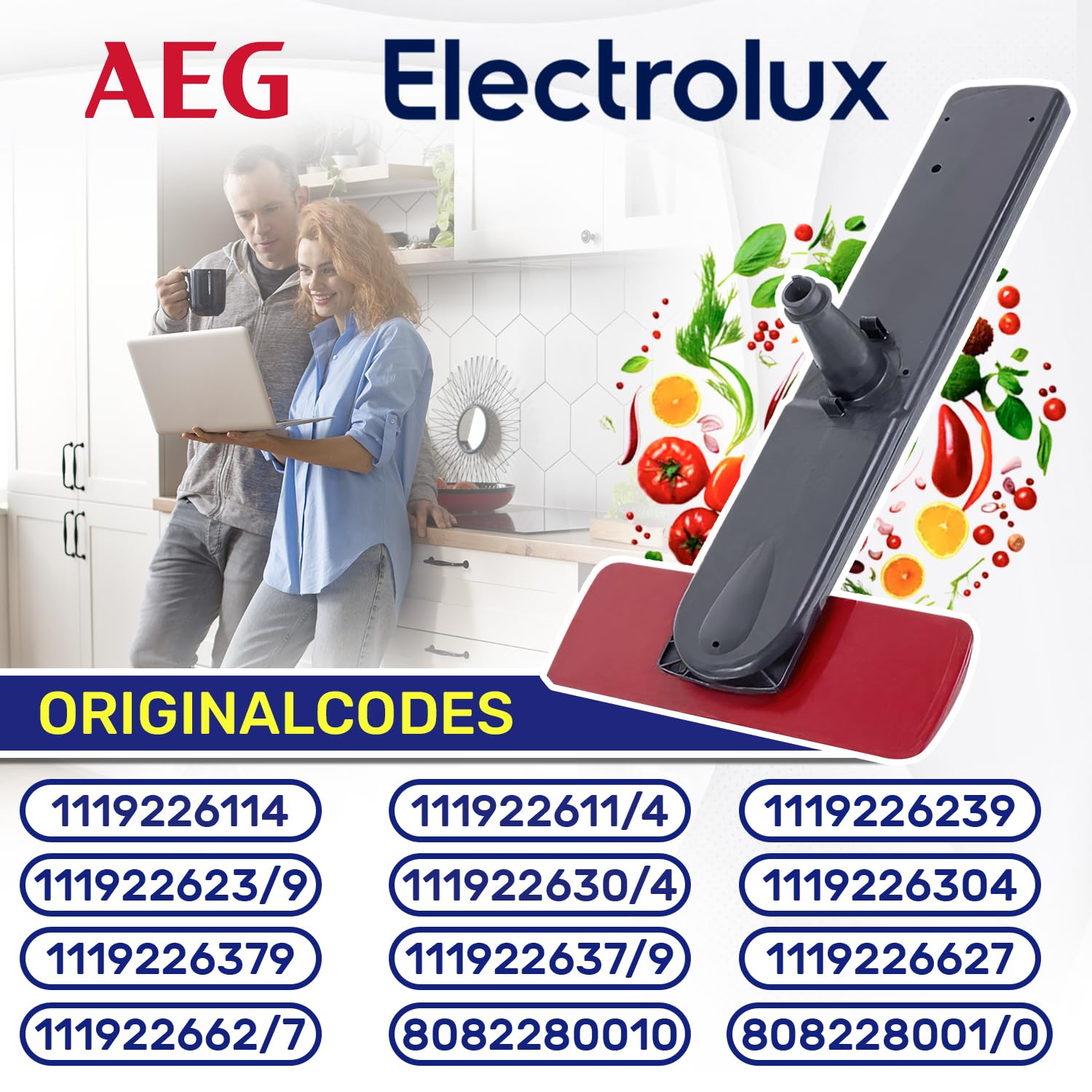 Unterer Sprüharm für Geschirrspüler 400 mm mit dem Originalcode 111922637/9 1119226379 für AEG für Electrolux - Komplett mit Microfasertuch – Garantie 10 Jahre - MONTERAL