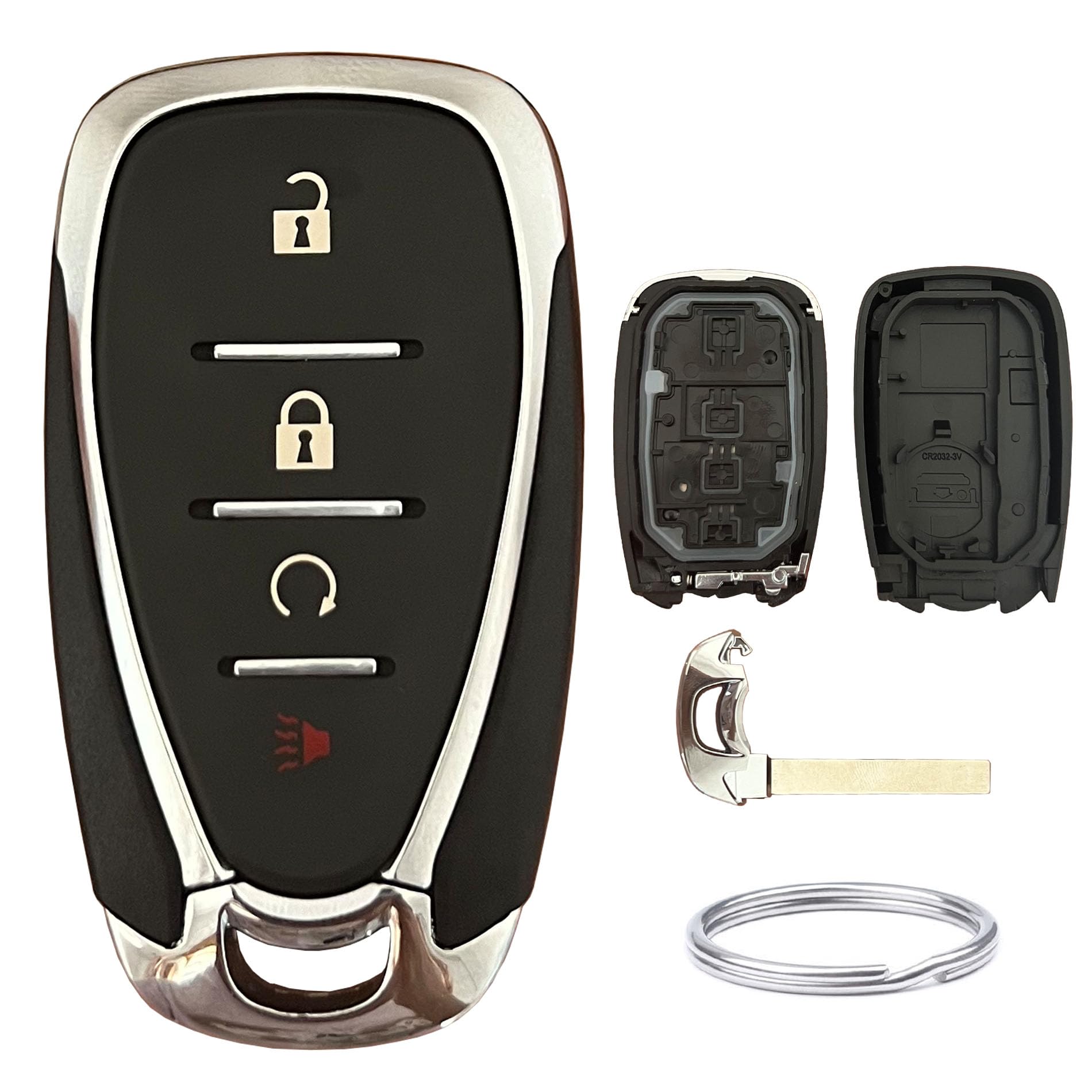 Carcasa de repuesto para llave Chevrolet Bolt EV EUV Trailblazer Traverse Trax Blazer Equinox Cruze Sonic Volt (4 botones)
