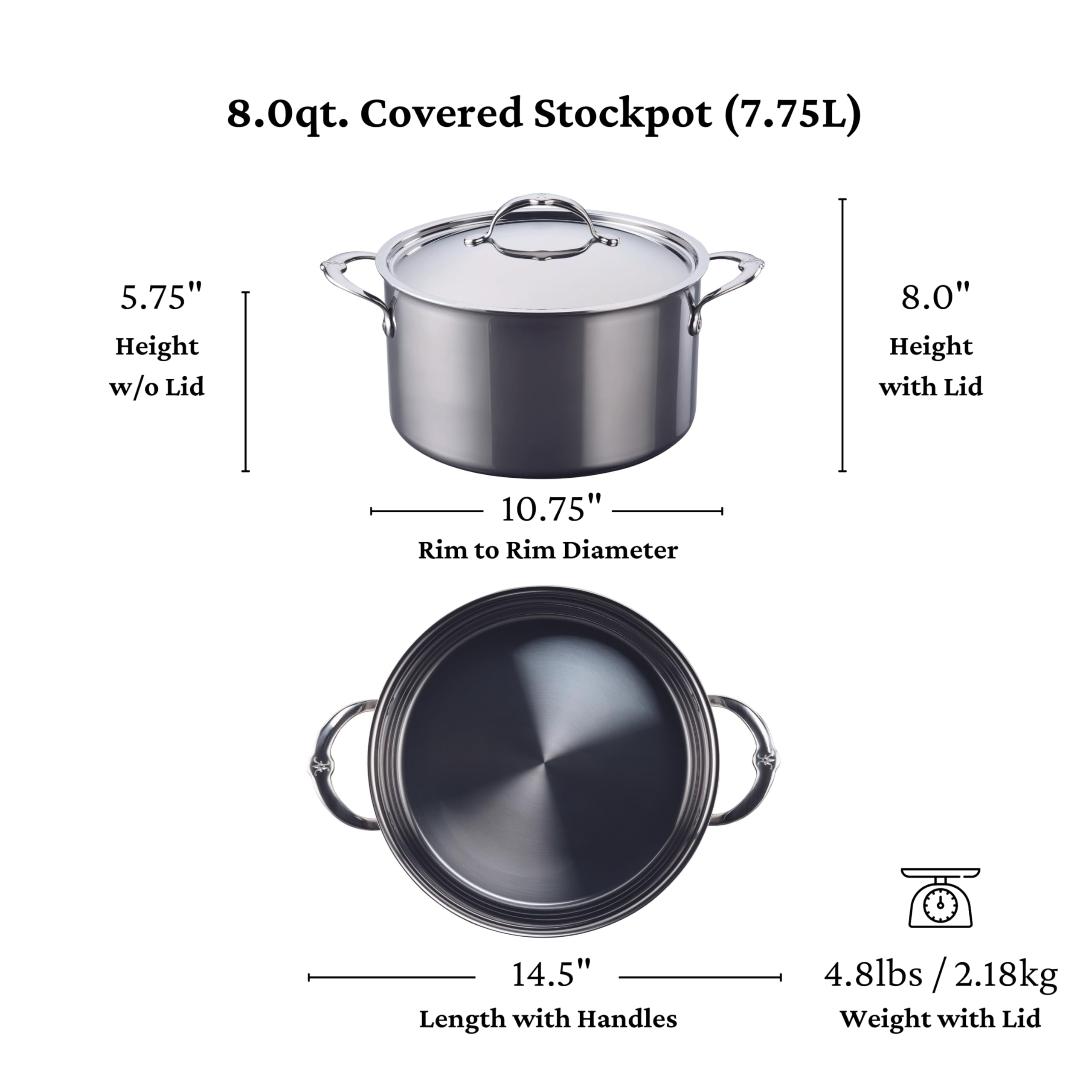 Hestan NanoBond Stockpot - 8 Quart Titanium Cookware -2 Hestan NanoBond Stockpot - 8 Quart Titanium Cookware -2