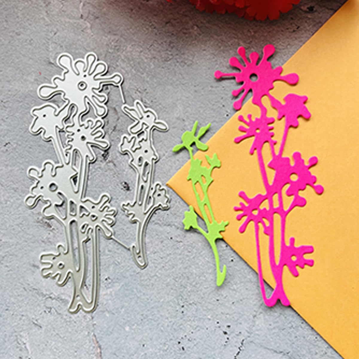 Fustella Metallica A Forma Di Fiore 7x7 Cm Per Scrapbooking E Biglietti - 5 Motivi Floreali In Acciaio Al Carbonio Per Goffratura E Fai Da Te