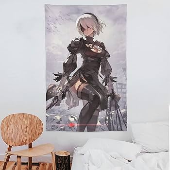 Amazon.co.jp: タペストリー 可愛い キャラクター柄 ニーアオートマタ