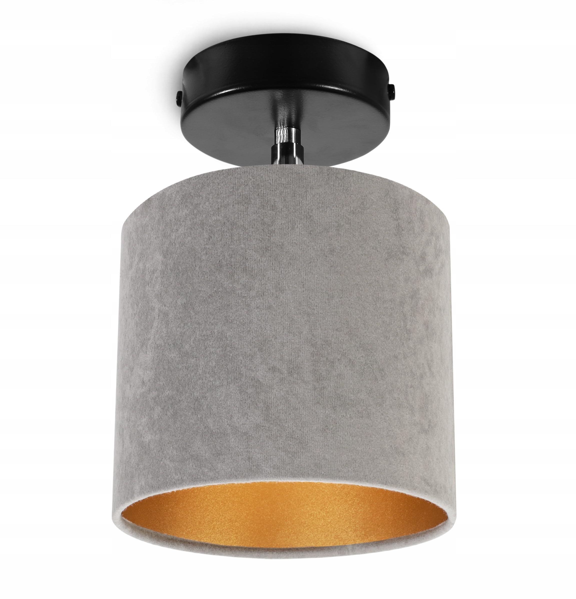 Light-Home Deckenbeleuchtung - Lampen Deckenlampen Milan Sammlung - Deckenlampe Industrial aus Metall und Stoff - Wandlampen 1-Flammig - Durchmesser 15cm - Grau mit Weiß