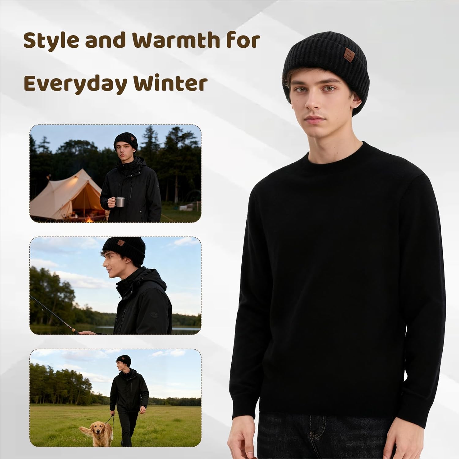 Lanpet Winter Beanie Hat for Men and Women, Thick Fleece Lined Beanie Outdoor Warm Knit Hat for Cold Weather - Image 4