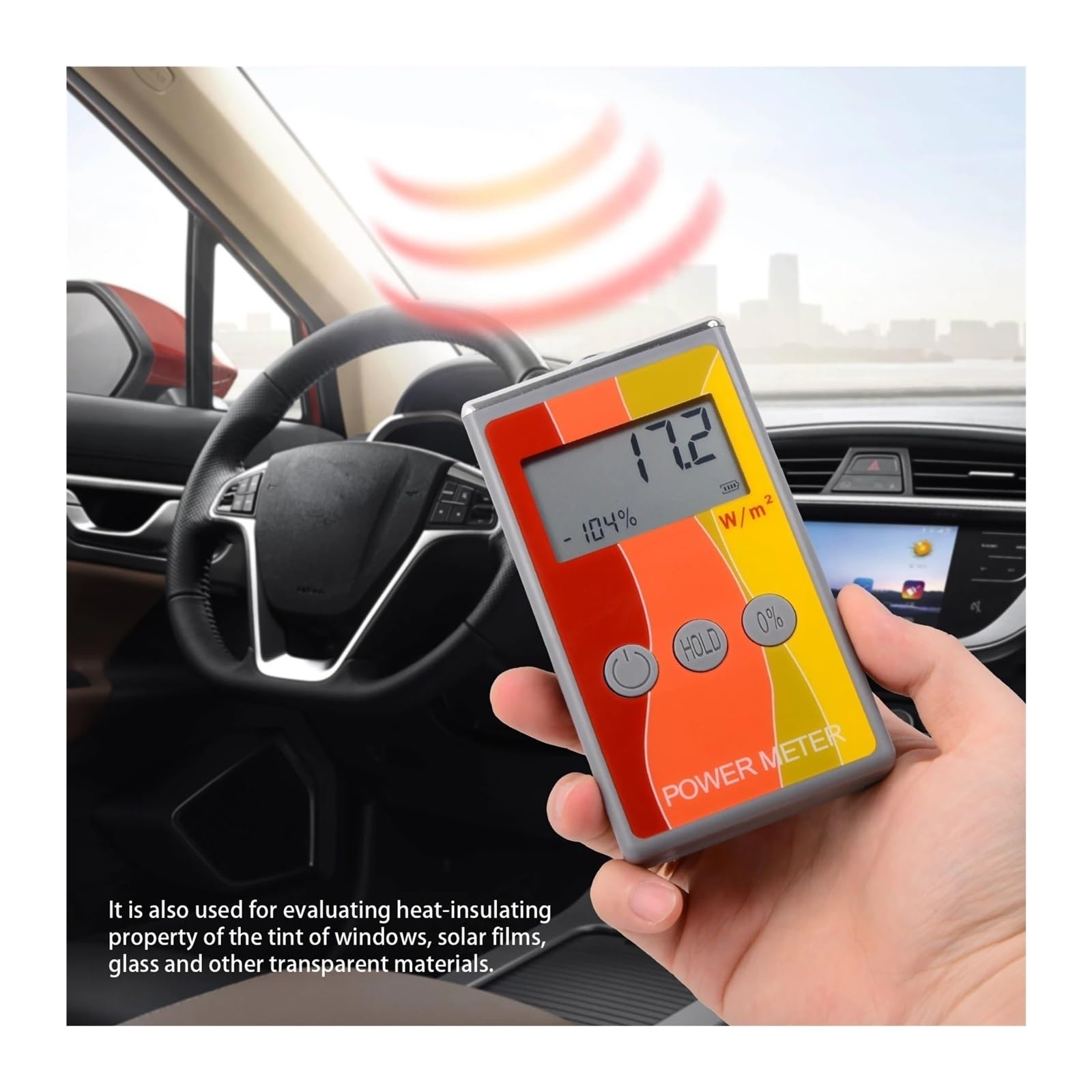 Esposimetro, Misuratore di potenza a infrarossi for finestre, tester trasmissione del calore for pellicole solari, strumento rilevamento 'isolamento IR UV for protettive for auto