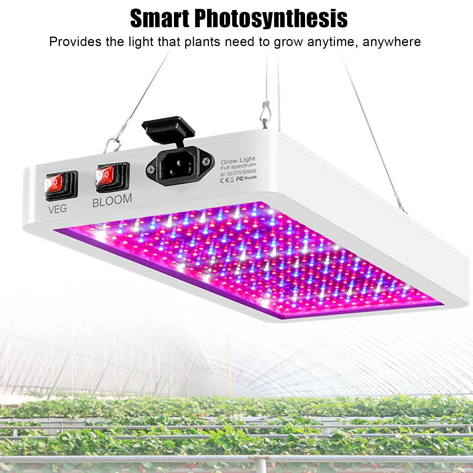 Oświetlenie LED do Uprawy Roślin, 2000 W 312 Diod LED Pełne Spektrum światła do Uprawy Roślin Podwójny Przełącznik 3 Tryby Biegów Rośliny Domowe Lampa LED do Uprawy Roślin Warzywnych,(EU)