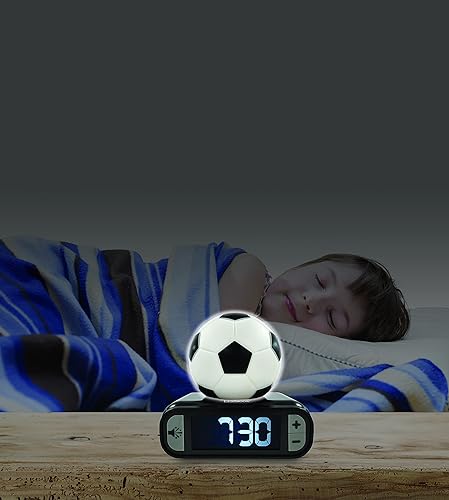 Miniatura 6 de Lexibook - Reloj despertador digital de balón de fútbol, con luz nocturna, función de repetición, balón de fútbol luminoso, color negro - RL800FO