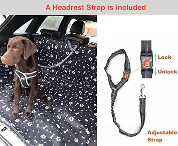 GoBuyer Waterproof Car Boot Liner Protector Covers for Dogs with Side Protection (Black_BumperFlap)