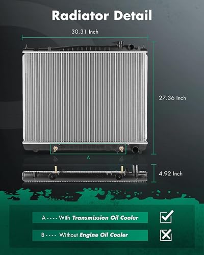 Vista 790 de SCITOO Reemplazo completo del radiador de aluminio para 1993-1998 para Toyota para T100 2.7L 3.0L 3.4L 2090 Radiador