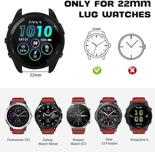 Miniatura 3 de ISABAKE Compatible con Garmin Vivoactive 4Venu 2Forerunner 255 265 Bandas, correa de silicona deportiva para Samsung Galaxy Watch 3 1.772 inGalaxy