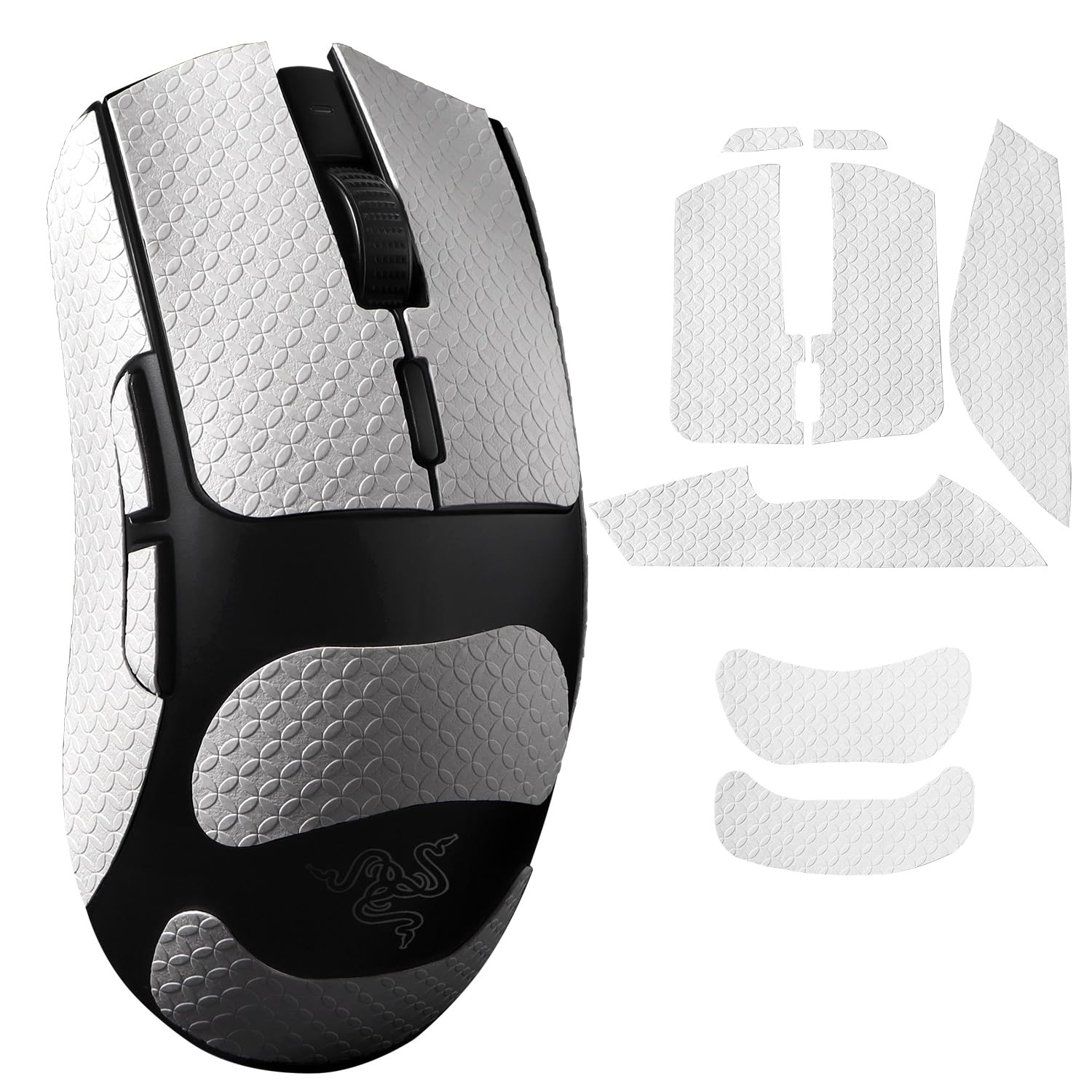 yiodelu Sweatproof Grip Tape for Razer Viper V3 HyperSpeed Skin Decals Anti-Slip Pre-Cut Mouse Sticker for Viper V3 HyperSpeed Grips (White)