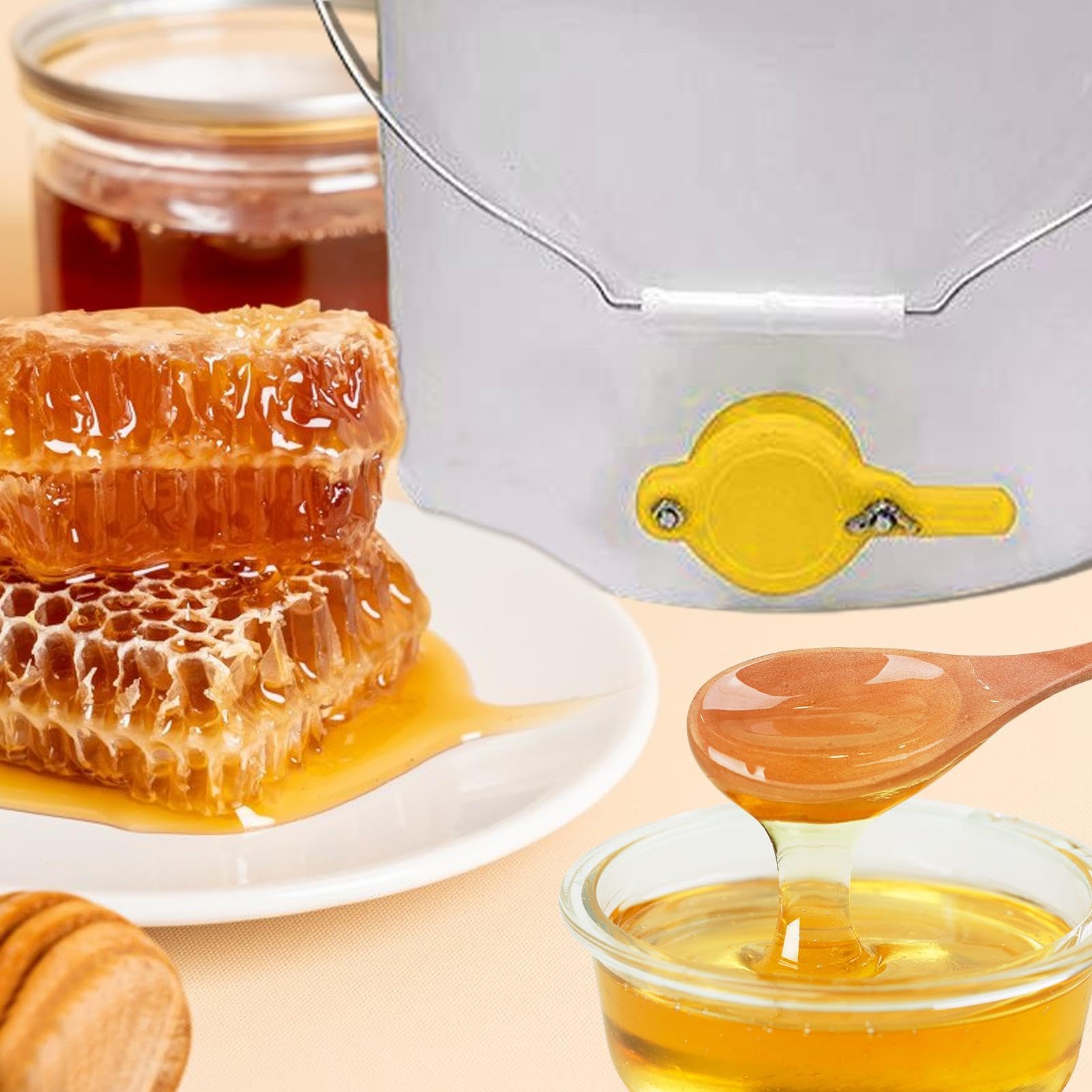Robinet pour seau à miel - Robinet d'extraction pour apiculteurs - Robinet de contrôle du débit de miel - Équipement pour la production de miel - Idéal pour les usines, les jardins et les