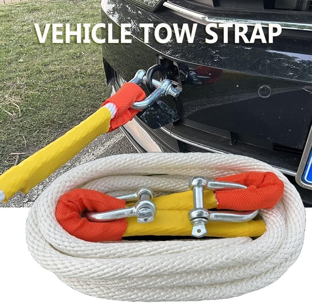 Cinghia Traino Auto 5m X 5cm - Resistente Fino A 10 Tonnellate, Con Guanti, Per Fuoristrada E Emergenze