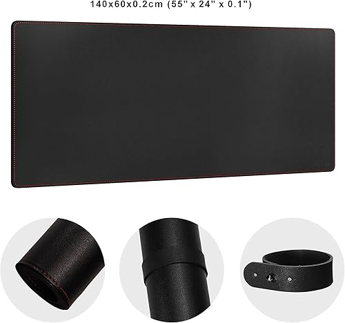 Miniatura 3 de ZORESYN Alfombrilla de mouse grande de gran tamaño 4XL (55 x 24 pulgadas), tapete de escritorio grande extendido de piel sintética para juegos, base