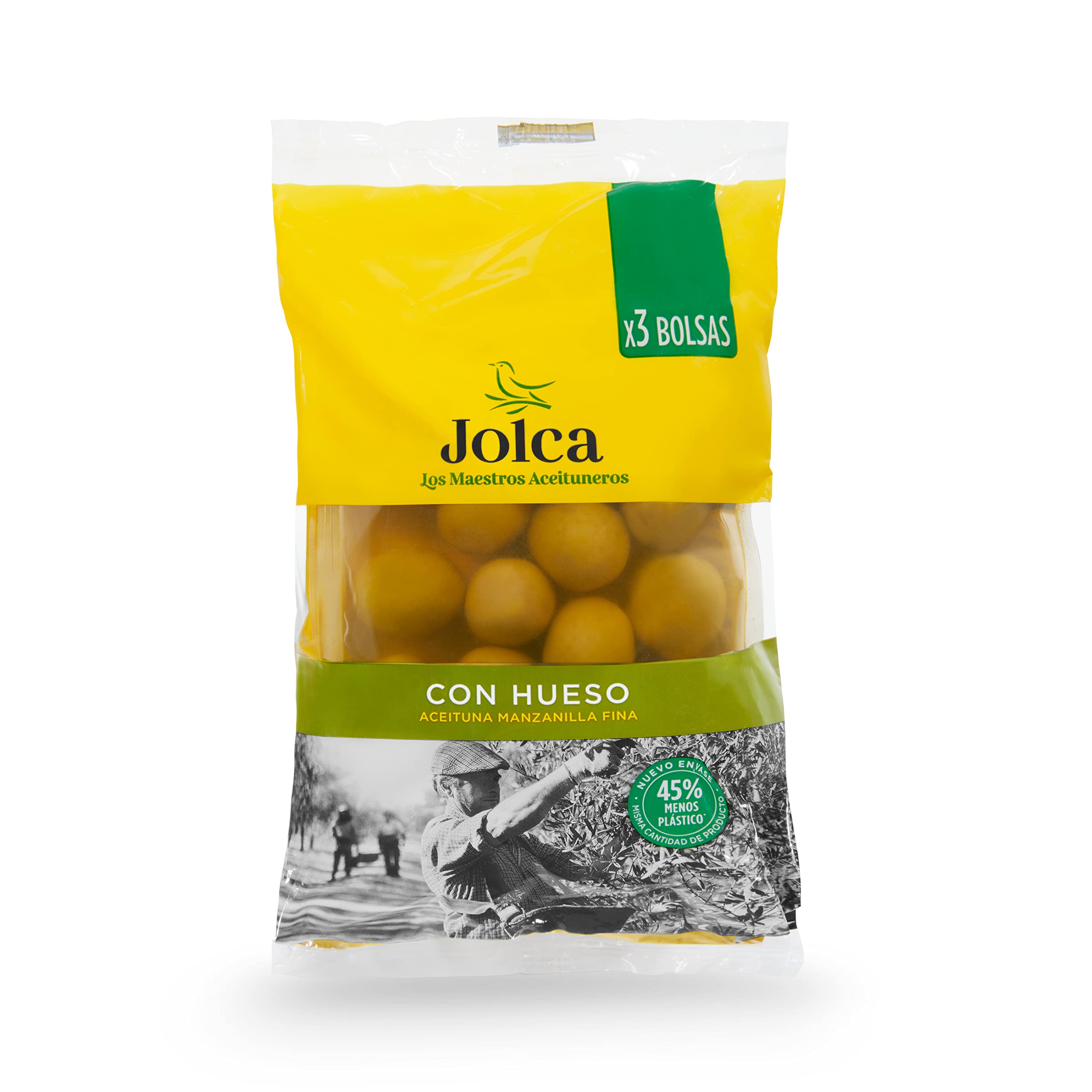 Pack 12 Bolsas Aceituna Manzanilla Con Hueso (12x3x130 g) Jolca