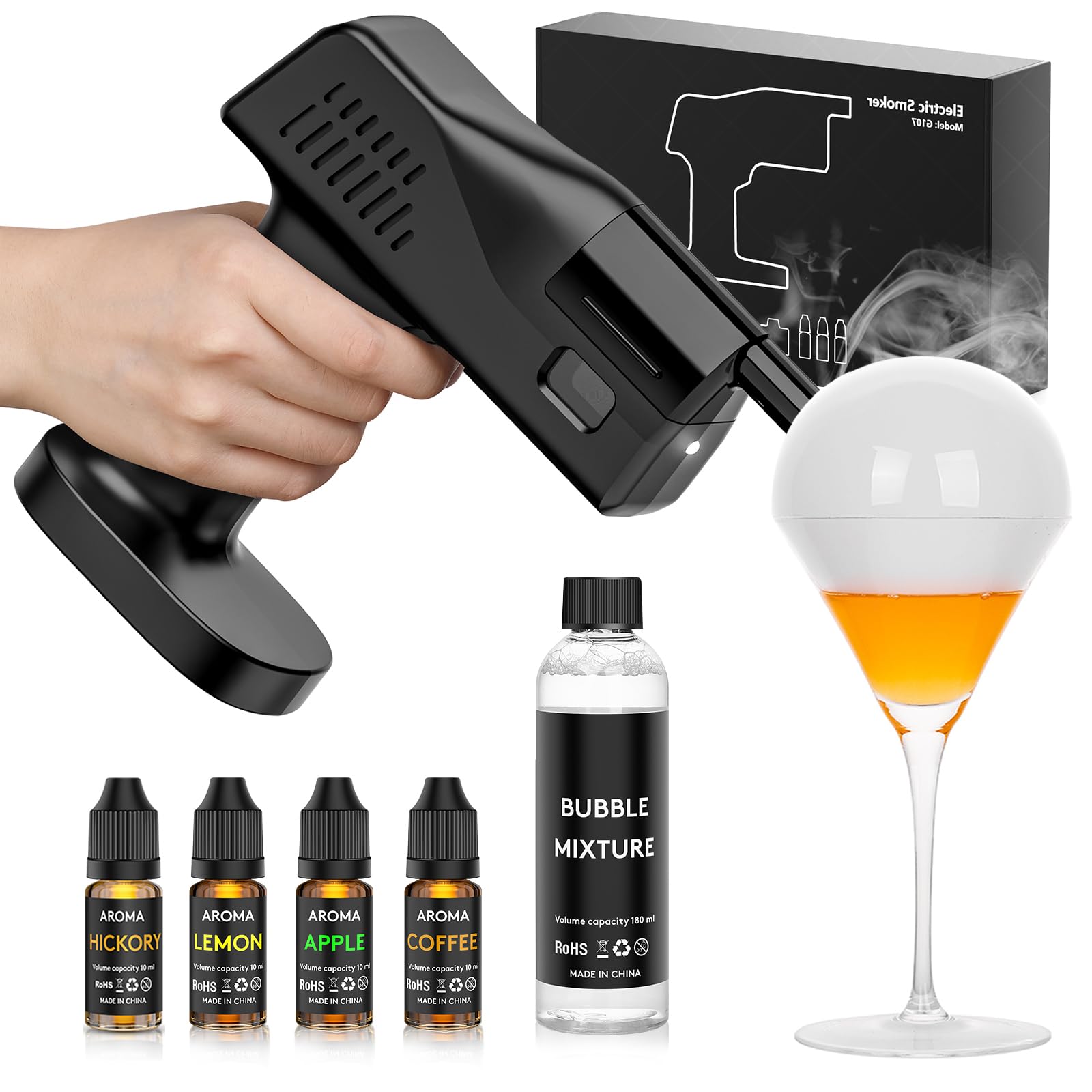 Electric Smoker Gun for Cooking, 5000mAh Rechargeable Battery, One Button Operation, Suitable for Indoor and Outdoor Barbecue and Bar Cocktails, Whiskey