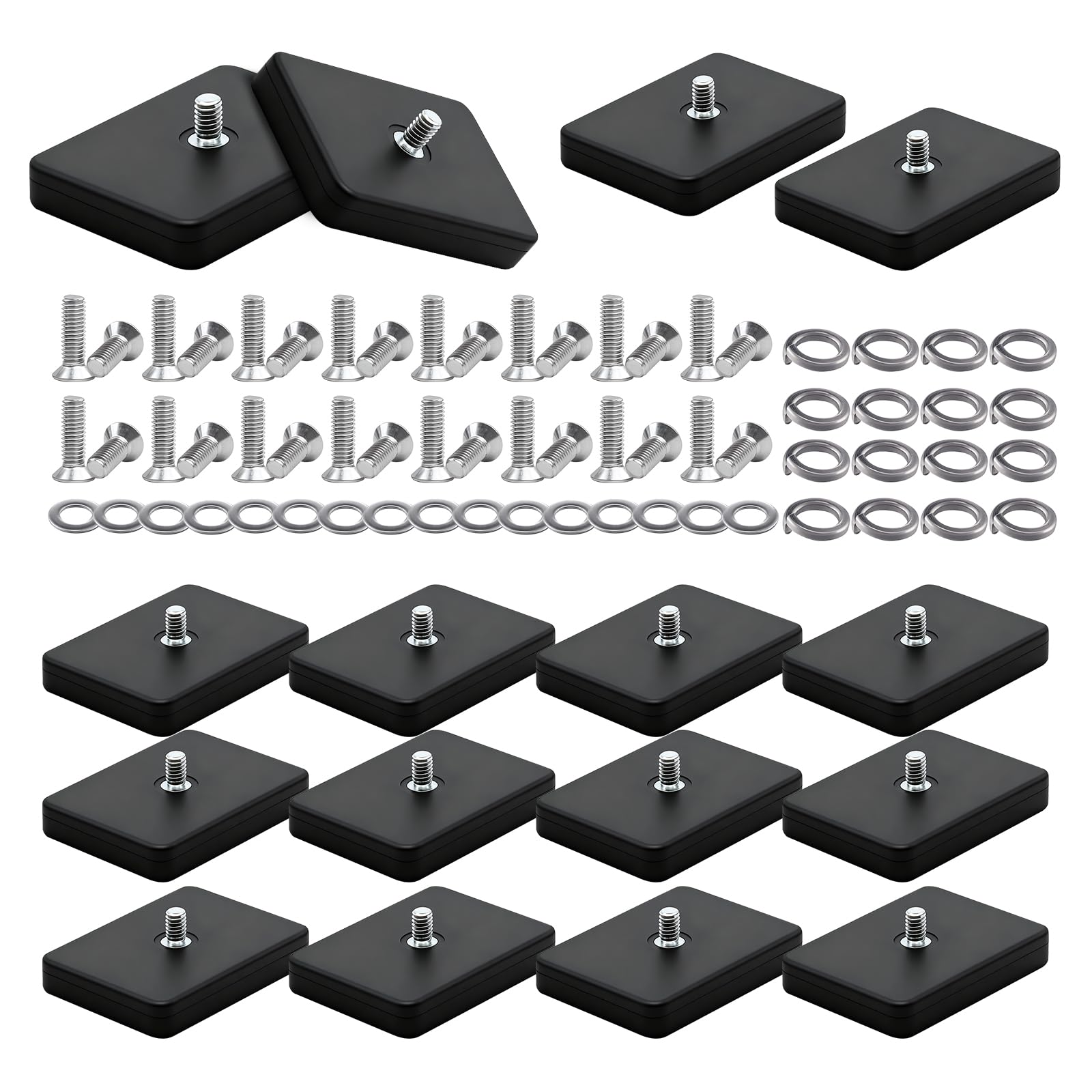Rubber Coated Neodymium Magnets,Anti Scratch Rubber Coated Magnet with M4 Male Threaded Stud&Nuts, Non-Slip Strong Round Magnet Bolt Covers Waterproof Holder for Lighting,Camera (M4/22mm -20Pcs) — Amazon image 8