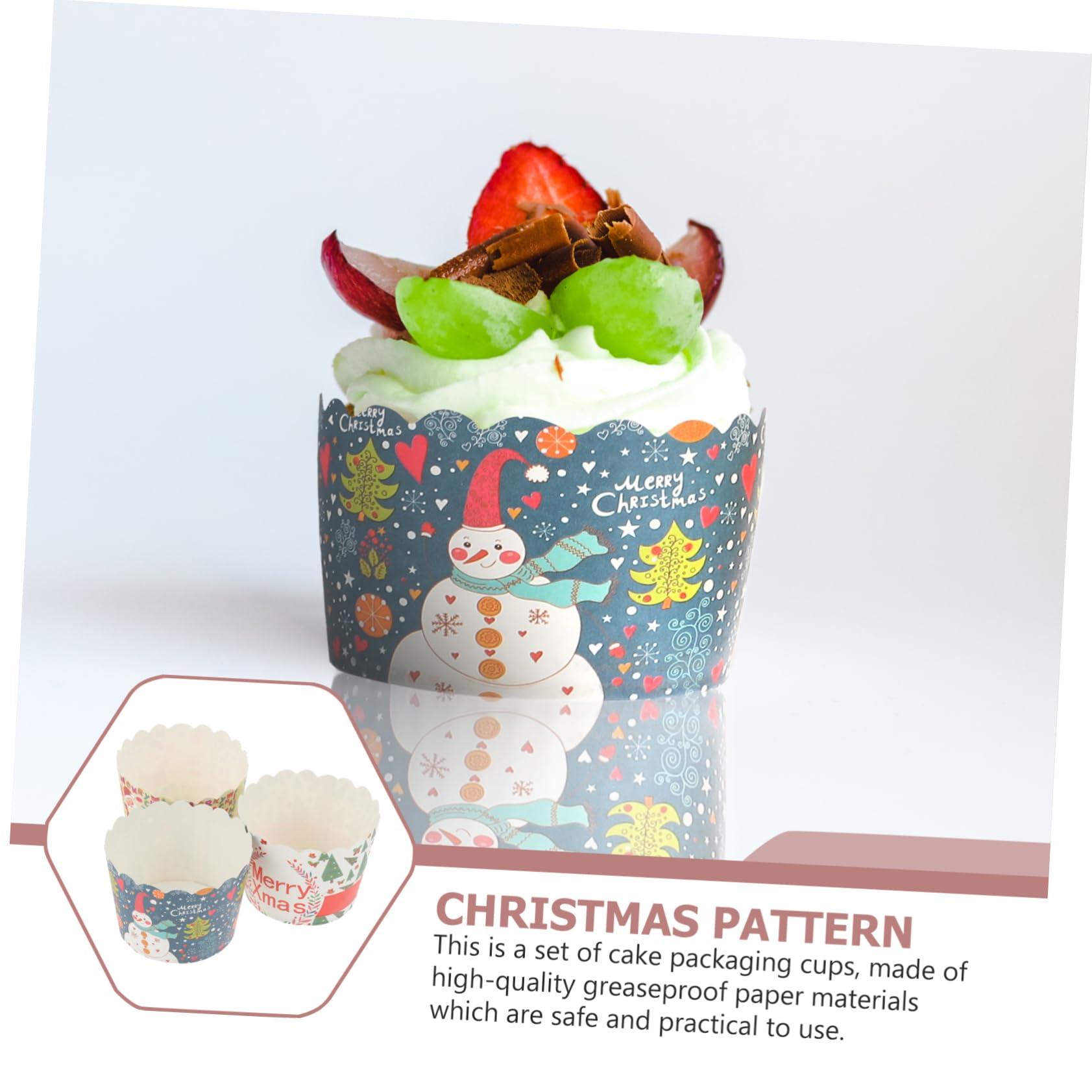 Cabilock 3 Sätze Weihnachtskuchenbecher Papierbecher Abschluss Cupcake Förmchen Backzubehör Backbecher Mit Deckel Mini Cupcake Behälter Cupcake Förmchen Goldene Muffin 150 Stück * 3