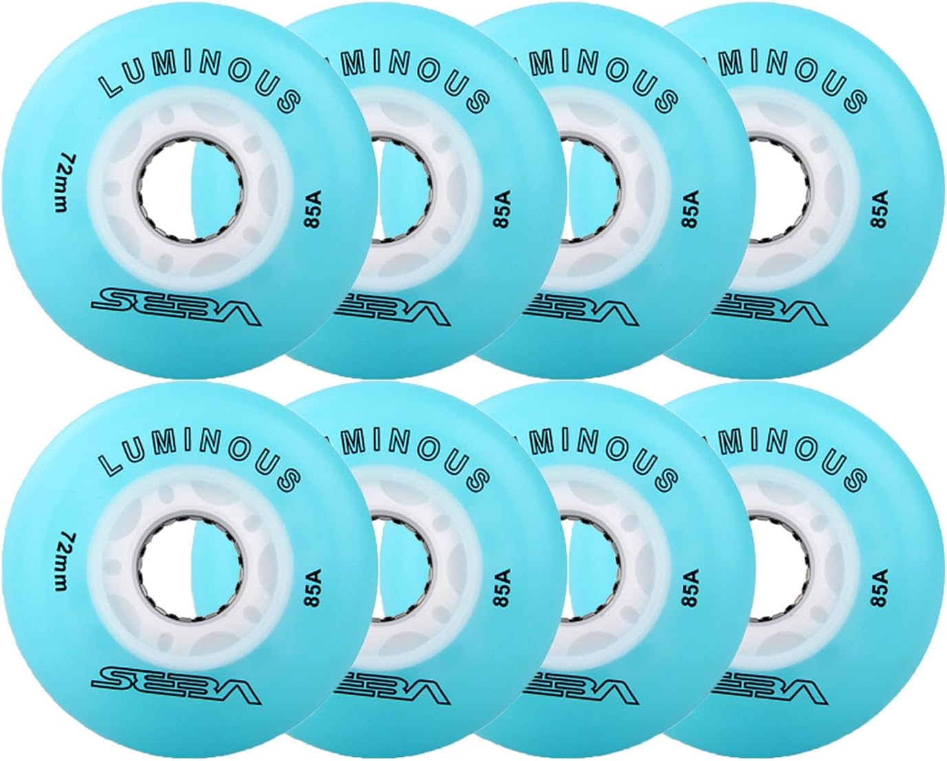 Inline Skate Wheels Outdoor/Indoor 85A Light Up Inline Roller Skate Wheels with Magnetic Core (8 Pack) for Inline Skates Replacement Wheel, 80mm, Adult Red