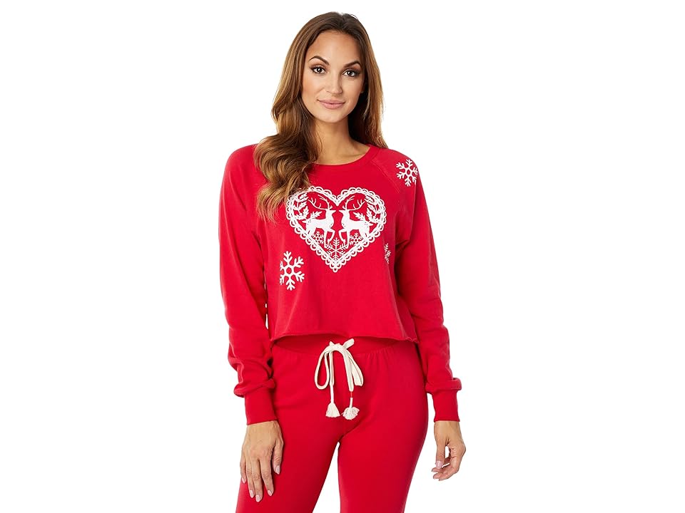 Wildfox Comet Loves Cupid Sweatshirt (Crimson) Women's Clothing INTERNATIONAL SHIPPING